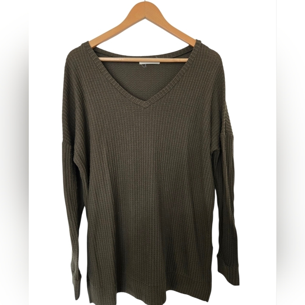 Sage Brush Trading Company Olive Green V-Neck Sweater Size Medium